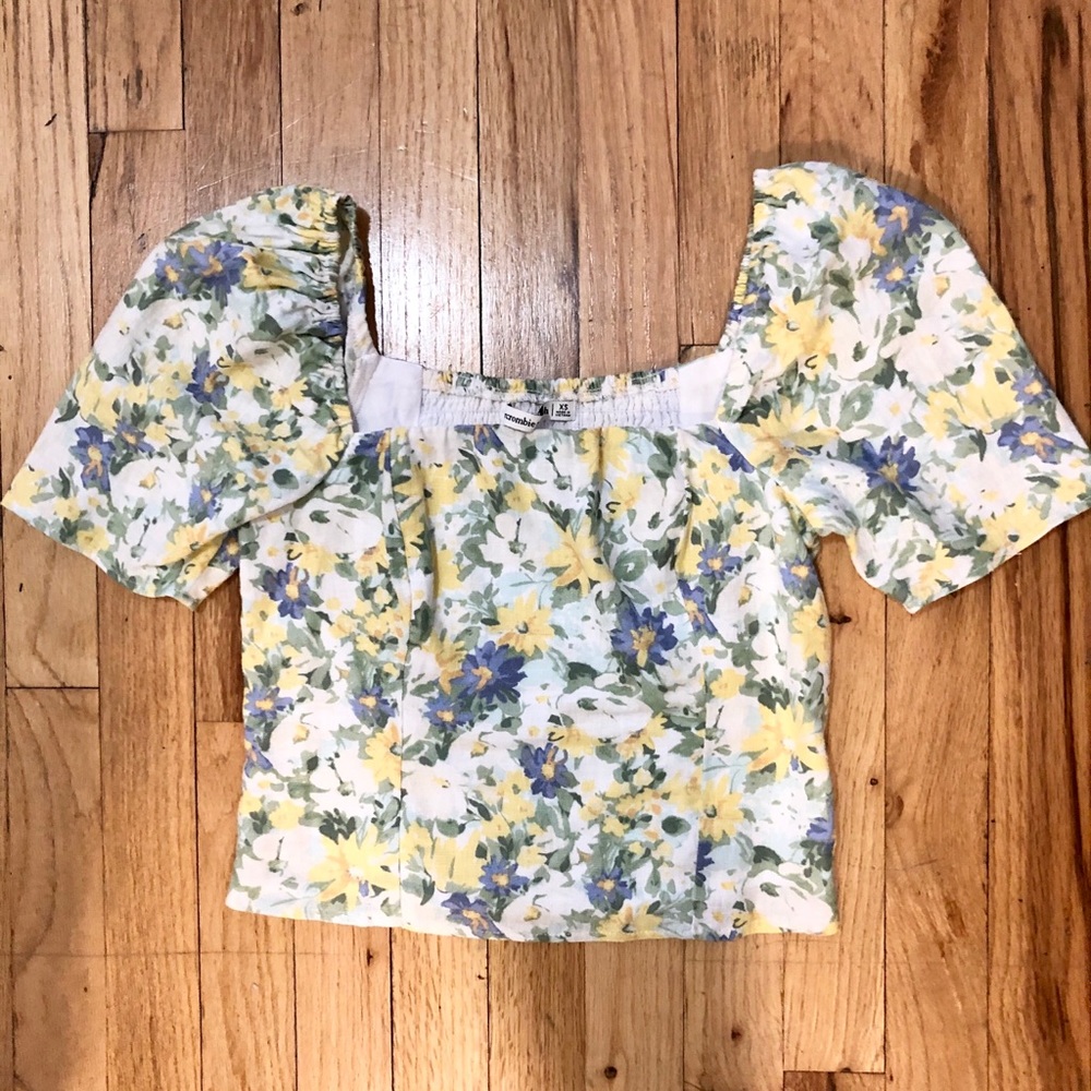 Abercrombie Floral Puff Sleeve Top, XS
